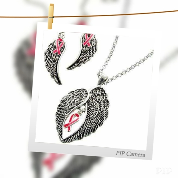 💞Breast Cancer Awareness💞 Angel Wings Set - Picture 1 of 4